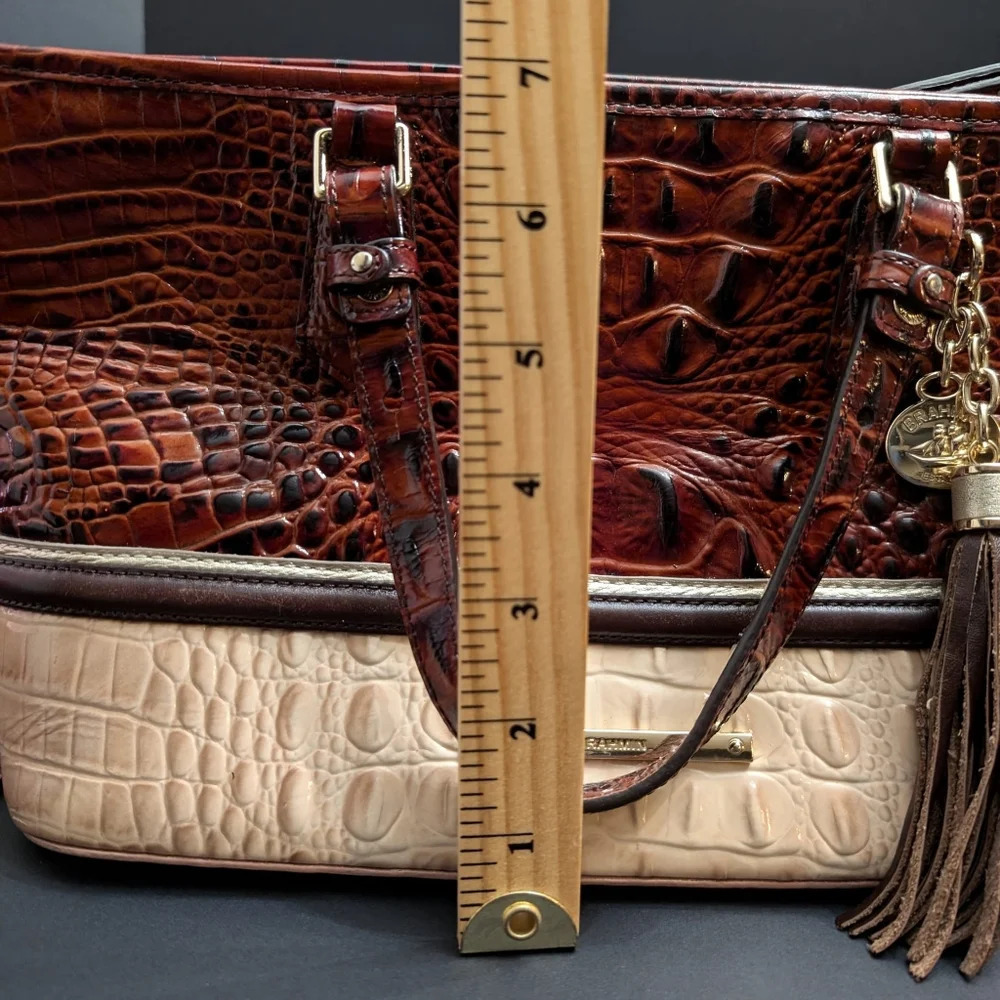 Brahmin Mini Asher Eastwood Croc-Embossed Leather satchel. - Picture 14 of 16